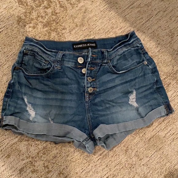 Express Women’s Blue Jean Shorts - Picture 2 of 4